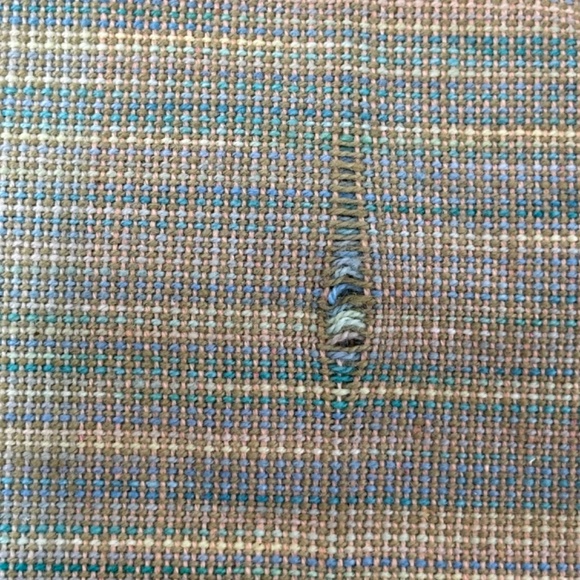 Set of Four Bed Bath and Beyond Square Cloth Napkins Arizona Canyon Plaid Fringe - Picture 6 of 7